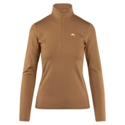 J.Lindeberg J Lindeberg Lauryn Quarter Zip Ladies Golf Mid Layer Tigers Eye