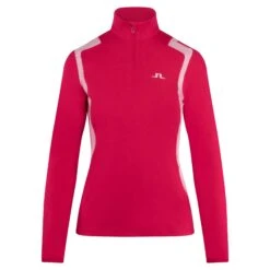 J.Lindeberg J Lindeberg Mae Quarter Zip Ladies Golf Mid Layer Azalea