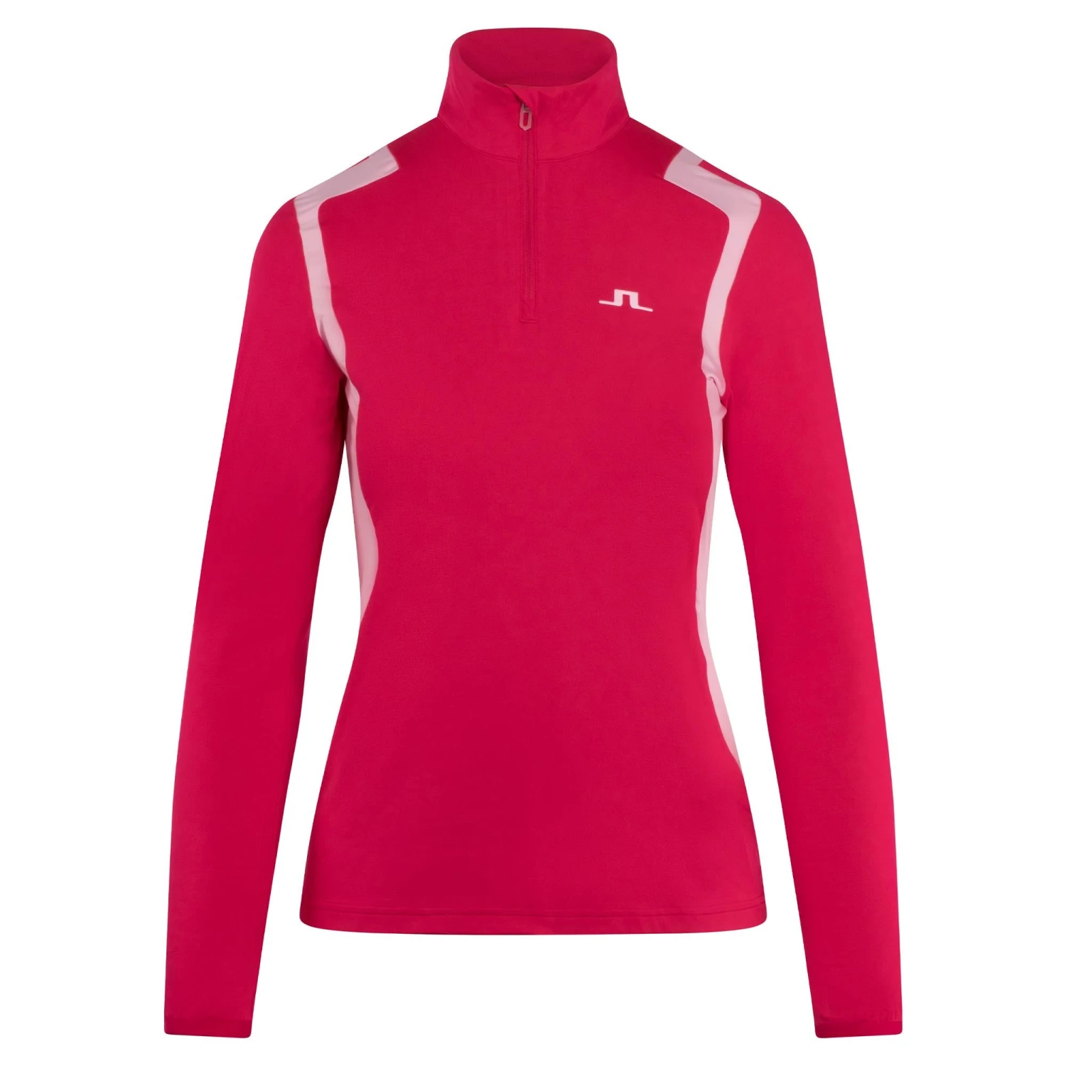 J.Lindeberg J Lindeberg Mae Quarter Zip Ladies Golf Mid Layer Azalea 3 J.Lindeberg J Lindeberg Mae Quarter Zip Ladies Golf Mid Layer Azalea