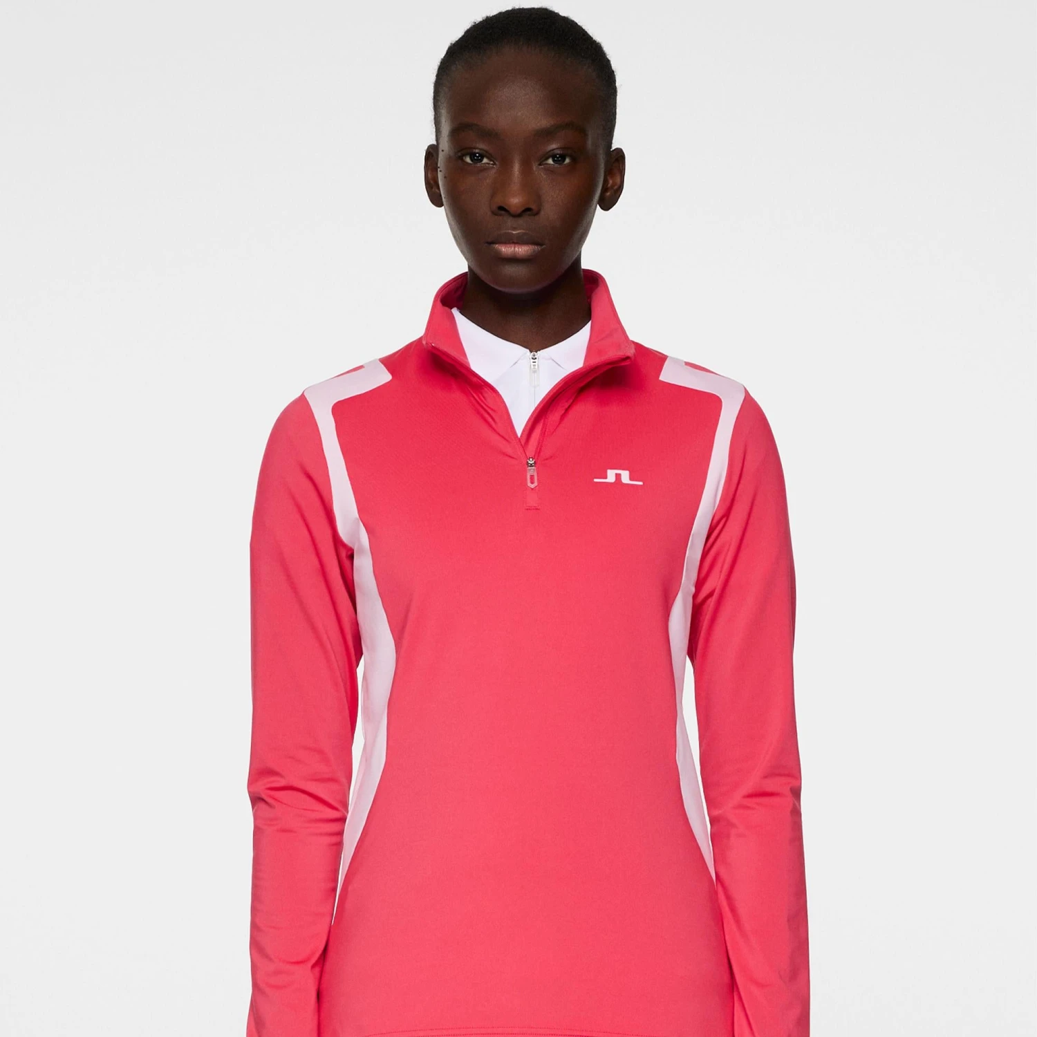 J.Lindeberg J Lindeberg Mae Quarter Zip Ladies Golf Mid Layer Azalea 6 J.Lindeberg J Lindeberg Mae Quarter Zip Ladies Golf Mid Layer Azalea - Image 4