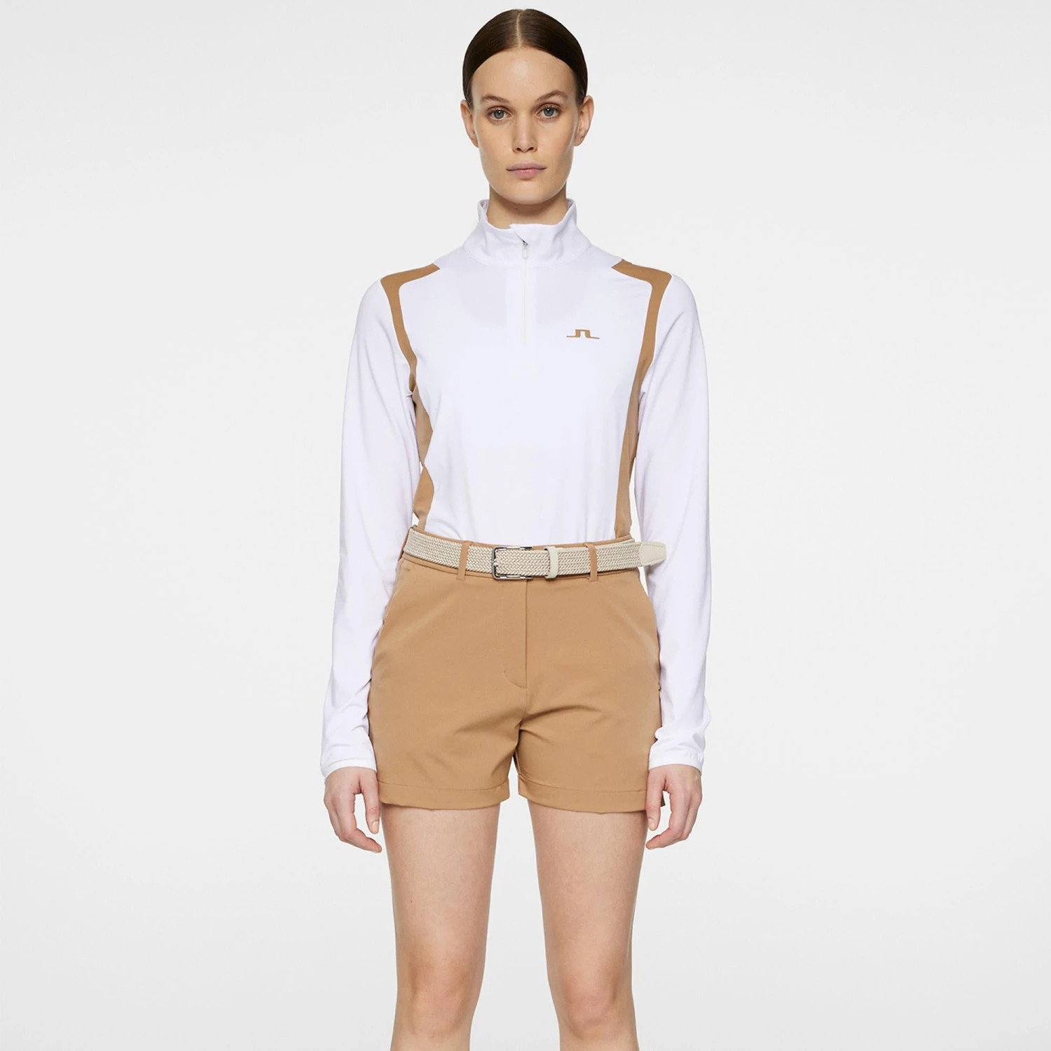 J.Lindeberg J Lindeberg Mae Quarter Zip Ladies Golf Mid Layer White 5 J.Lindeberg J Lindeberg Mae Quarter Zip Ladies Golf Mid Layer White - Image 3